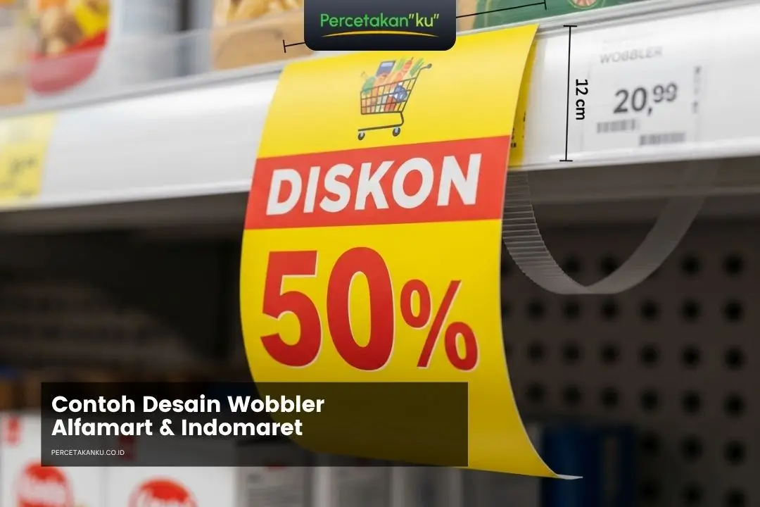 Contoh Desain Wobbler Alfamart dan Indomaret untuk Promosi Rak Minimarket