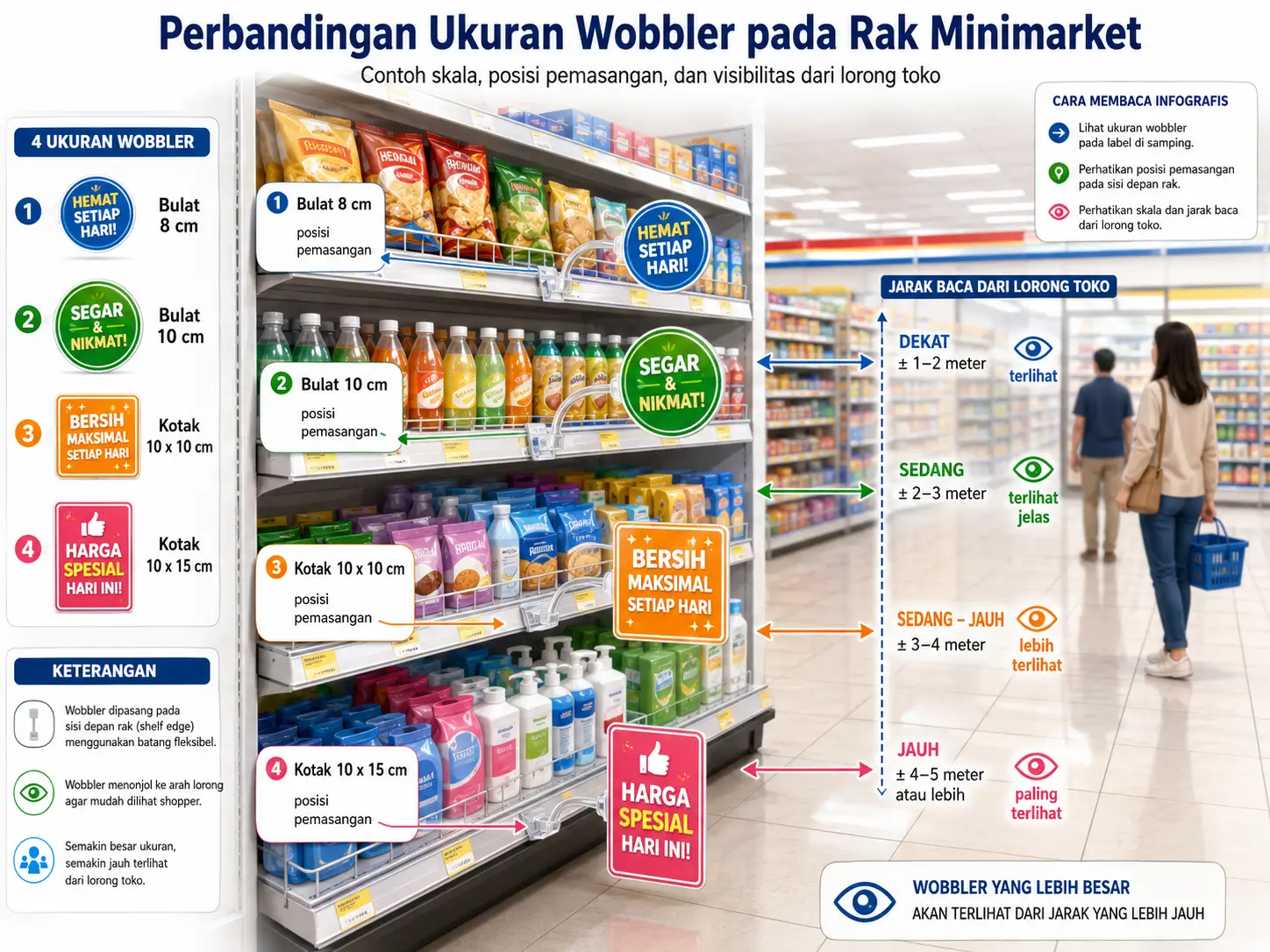 Ukuran Wobbler yang Efektif agar Menonjol di Rak Toko