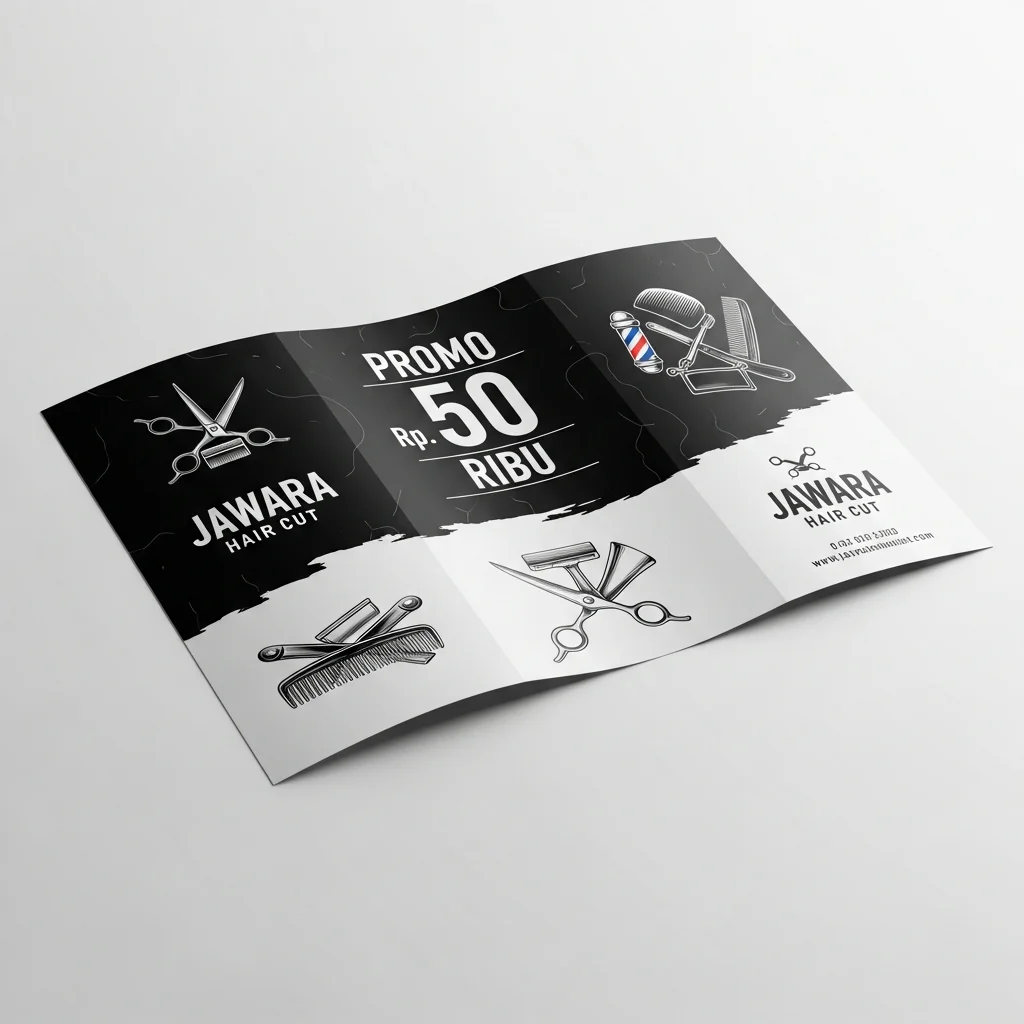 cetak brosur promosi barbershop